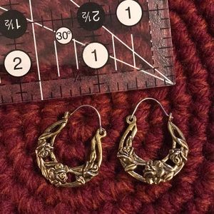 Vintage gold tone hoops